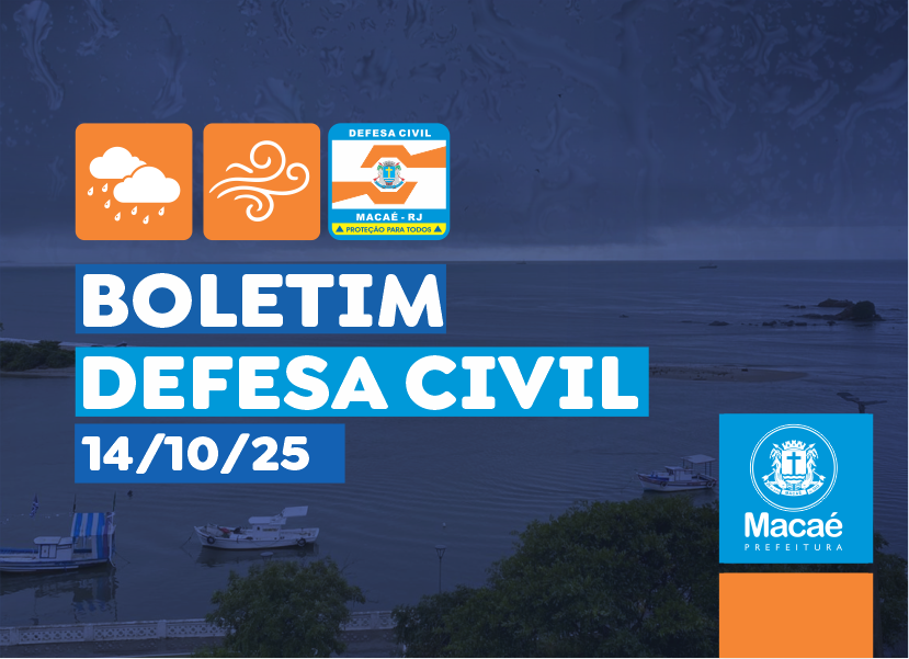 Defesa Civil divulga alerta de chuvas e ventos intensos – 14/10/2025