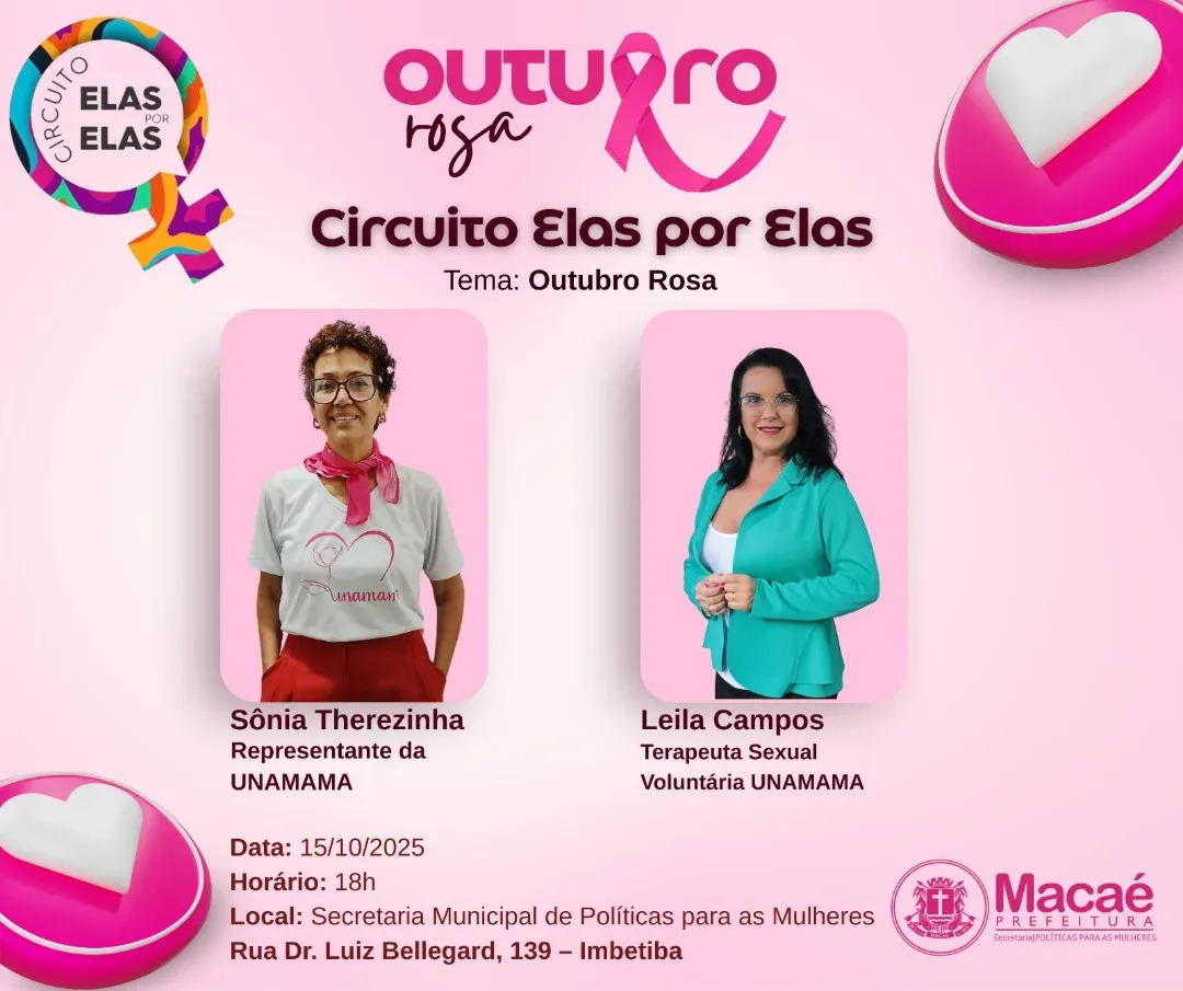 Outubro Rosa é tema de mais uma edição do Circuito Elas por Elas