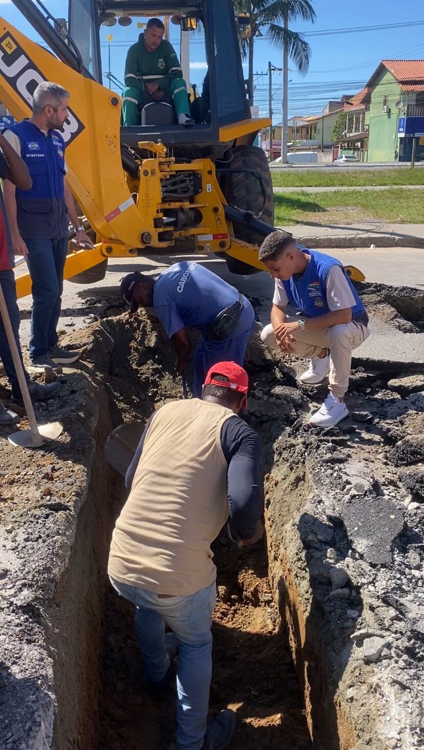 Prefeitura de Cabo Frio inicia obra estrutural na Avenida Independência para solucionar cratera histórica em Tamoios