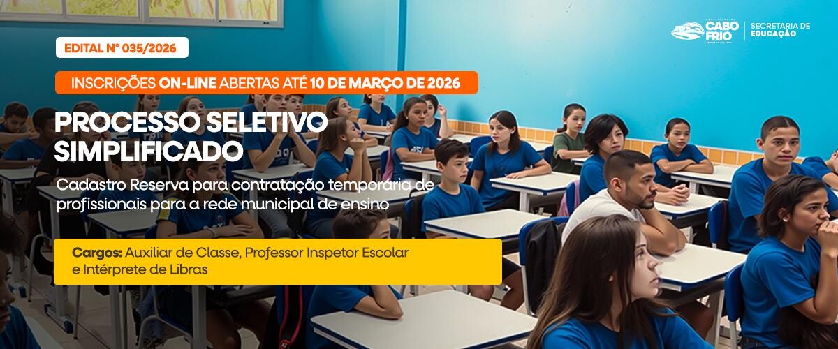 Educação convoca aprovados no Processo Seletivo para escolha do local de atuação