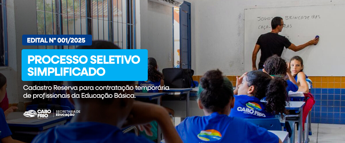 Educação convoca candidatos de Processo Seletivo para apresentação de documentos