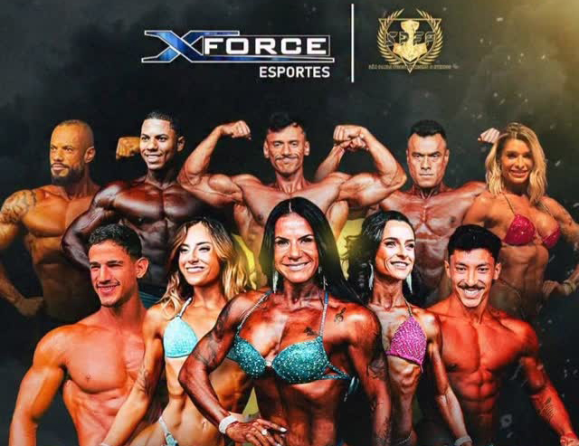 Agenda esportiva com fisiculturismo e corrida