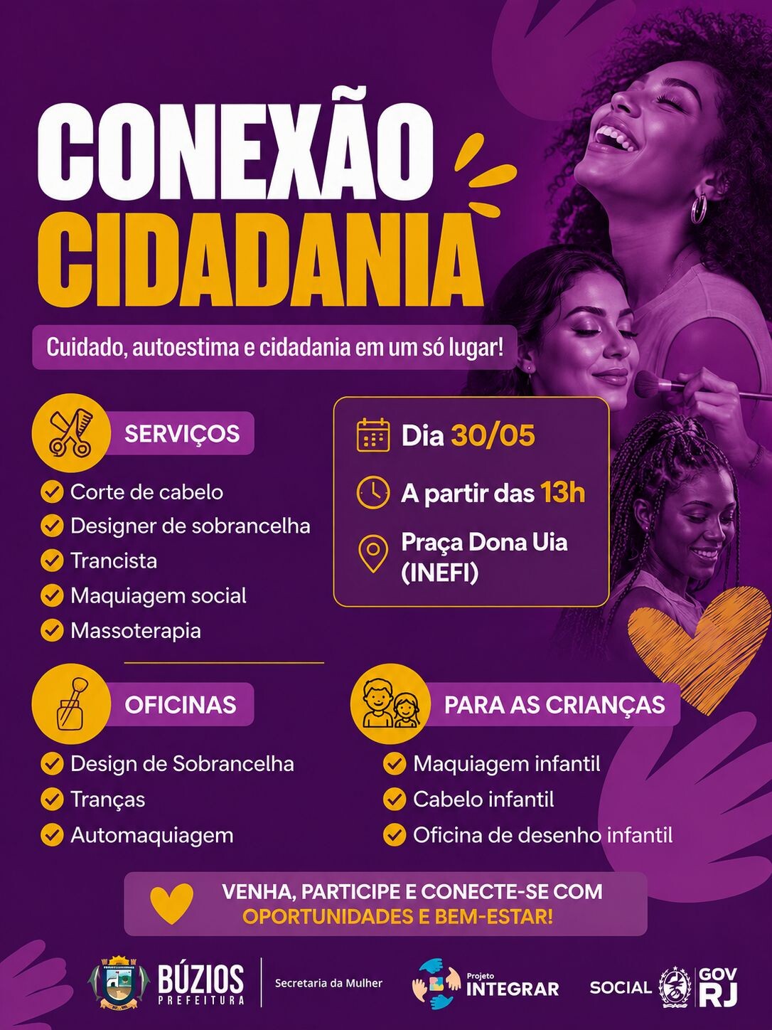 Prefeitura de Búzios promove ação social “Conexão Cidadania” neste sábado na Praça Tia Uia