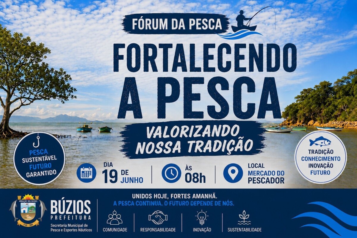 Fórum da Pesca 2026 vai debater desafios e oportunidades para a nova geração em Búzios