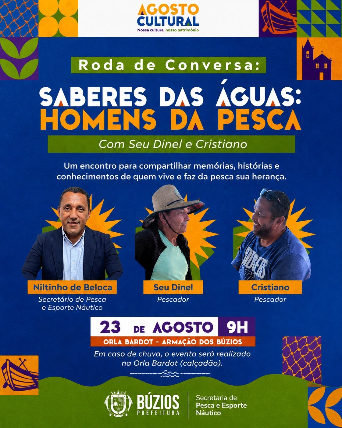 Saberes das Águas: roda de conversa valoriza tradição e memória dos homens da pesca em Búzios