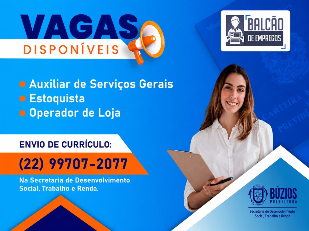 Búzios realiza processo seletivo para vagas de emprego no CRAS da Rasa