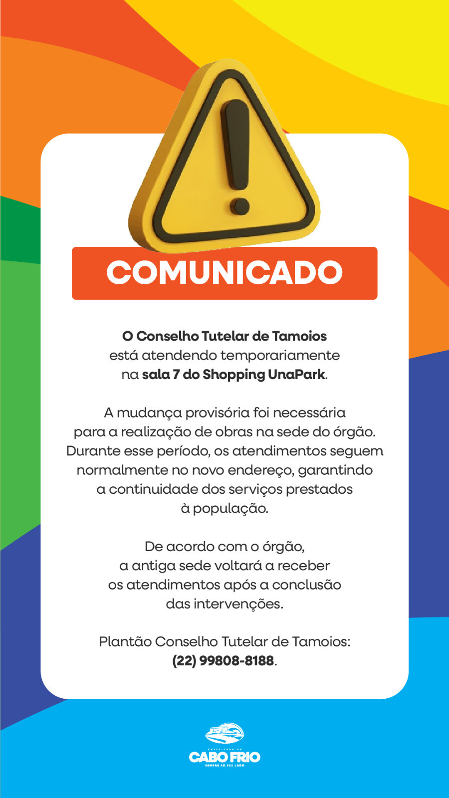 Conselho Tutelar de Tamoios passa a atender temporariamente no UnaPark Shopping
