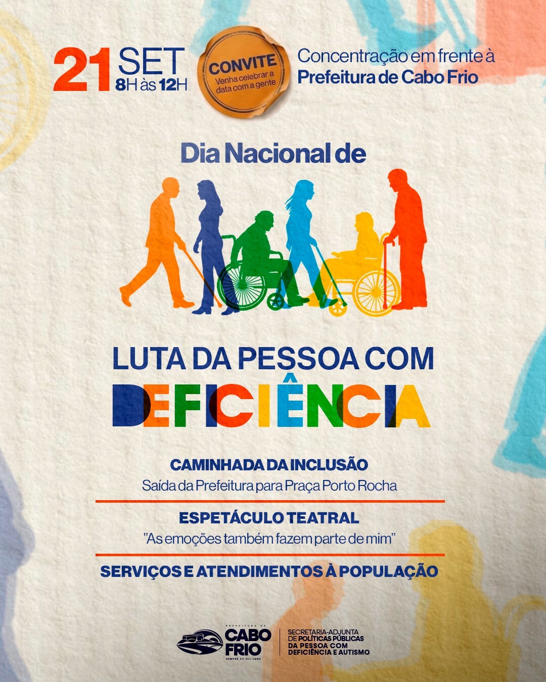Caminhada leva inclusão às ruas do Centro de Cabo Frio na segunda-feira (21)