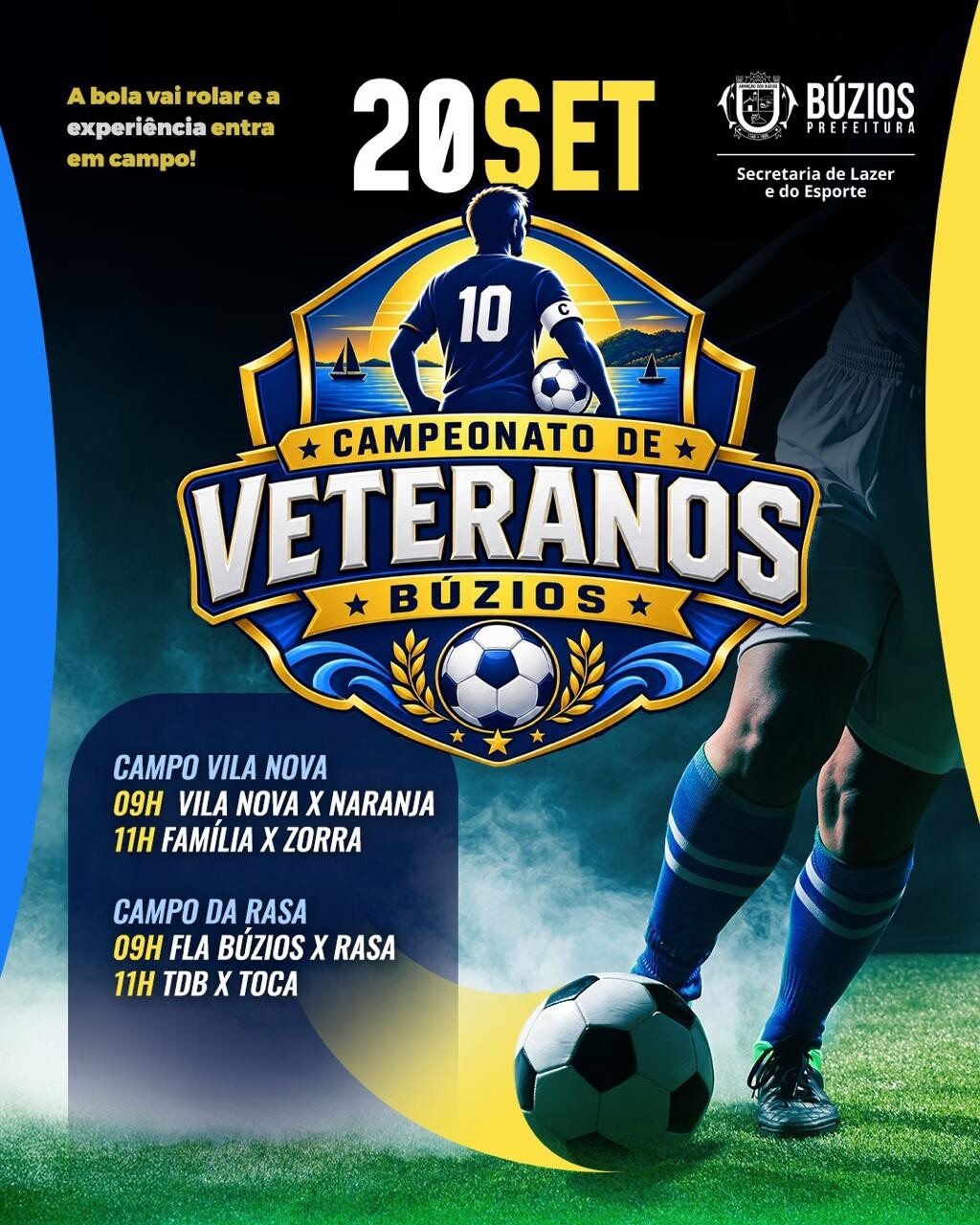 Campeonato de Veteranos de Búzios começa neste domingo com oito equipes