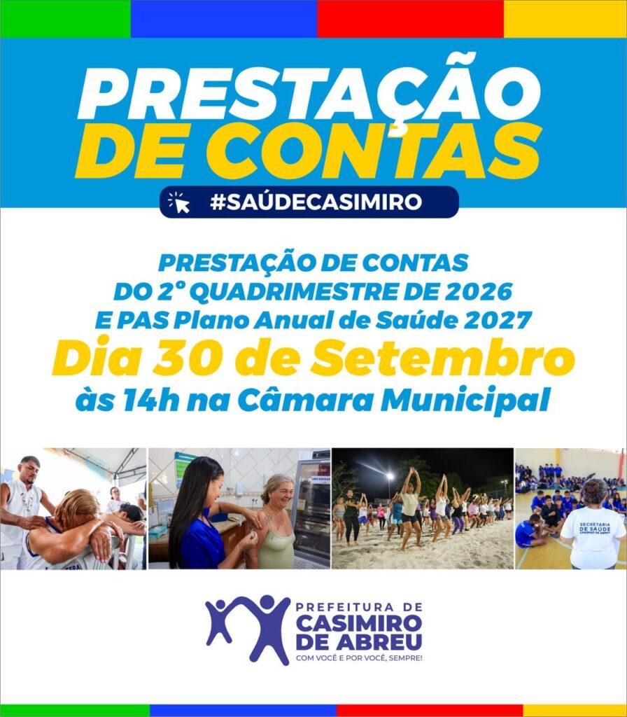 Chamamento: Prestação de Contas da Saúde 2º Quad. 2026 e PAS 2027