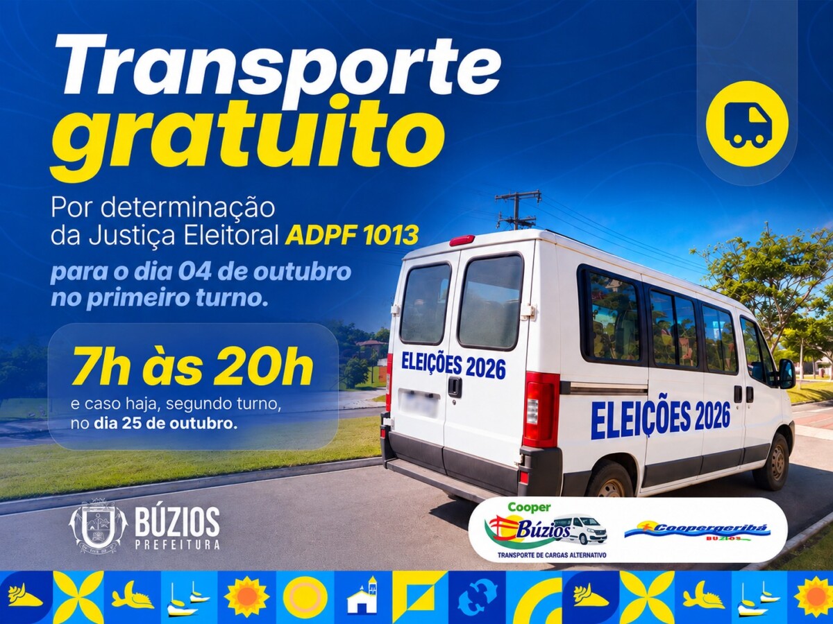 Búzios terá transporte público gratuito das 7h às 20h nas Eleições 2026