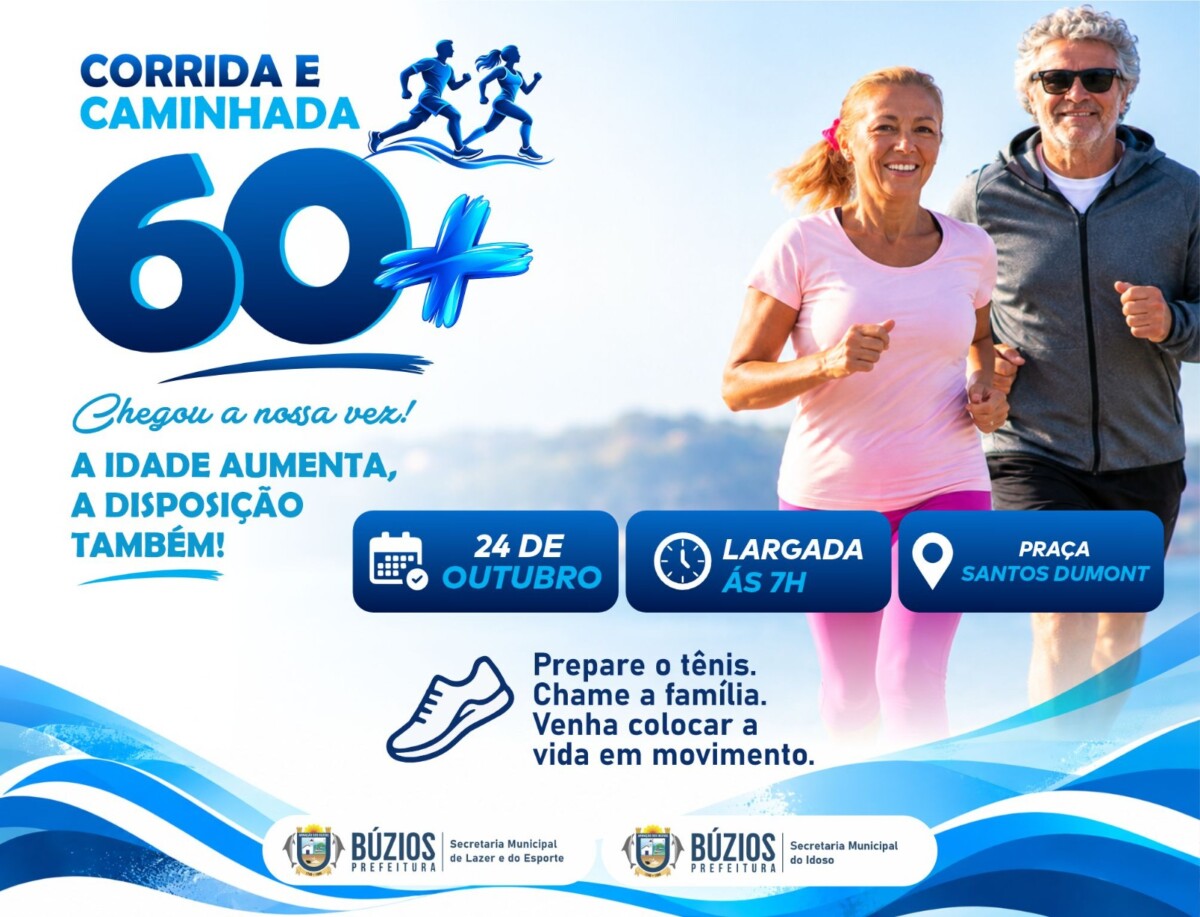 Búzios abre hoje inscrições para a 1ª Corrida e Caminhada 60+